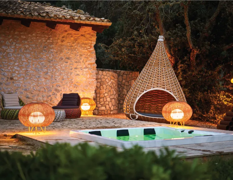 Private jacuzzi at the guest casita of The Lions Villa Mallorca
